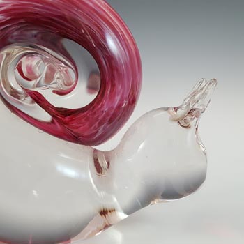 MARKED Wedgwood Speckled Pink Glass Snail Paperweight