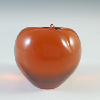 MARKED Wedgwood Topaz Glass Apple Paperweight L5001