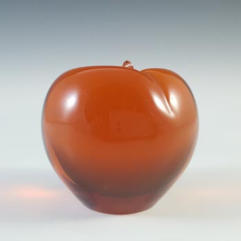 MARKED Wedgwood Topaz Glass Apple Paperweight L5001