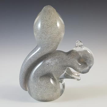 MARKED Wedgwood Grey Glass Squirrel Paperweight RSW410