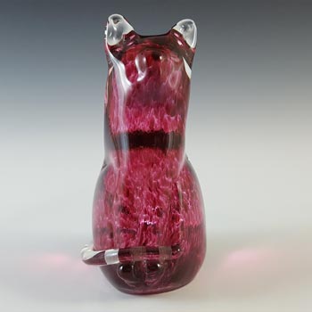 MARKED Wedgwood Speckled Pink Glass Cat RSW406 or SG440