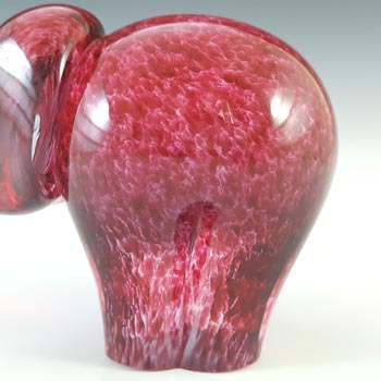 MARKED Wedgwood Speckled Pink Glass Vintage Elephant RSW405
