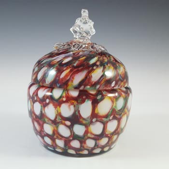 Welz Bohemian 1890\'s Honeycomb Spatter Glass Bowl
