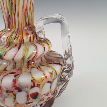 Welz Bohemian 1890's Honeycomb Spatter Glass Vase