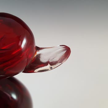 Whitefriars Vintage Ruby Red Glass 'Dilly Duck' Figurine