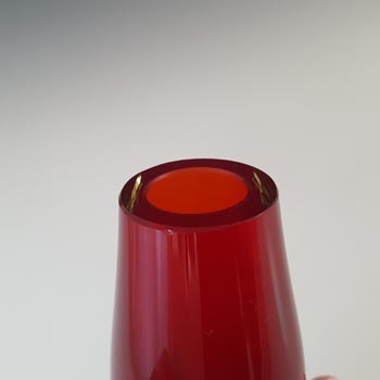 Whitefriars #9497 Ruby Red Cased Glass Vase