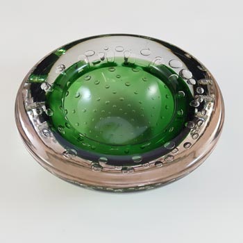Whitefriars? Green Glass Controlled Bubble Bowl Similar To #9099