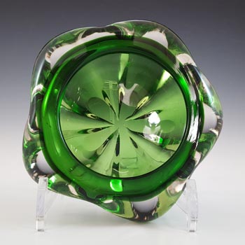 Whitefriars #9625 Meadow Green Glass Lobed Bowl / Ashtray