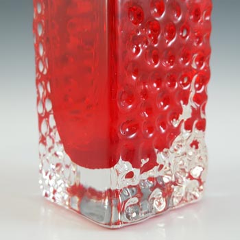 Whitefriars #9808 Baxter Ruby Red Glass 8" Nailhead Vase