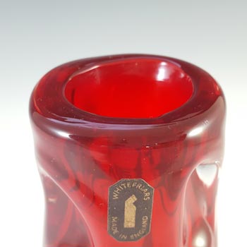 Whitefriars #9844 Wilson/Dyer Ruby Red Glass Knobbly Vase