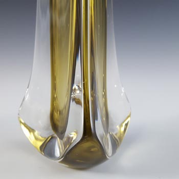 Whitefriars #9570 Baxter Sage Green Glass Three Sided Vase