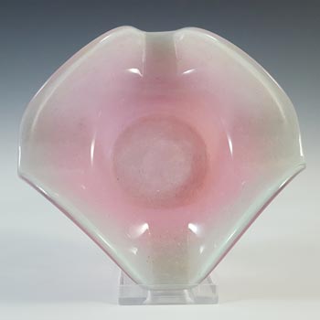 SIGNED Vasart Pink & Green Mottled Glass Bowl B043
