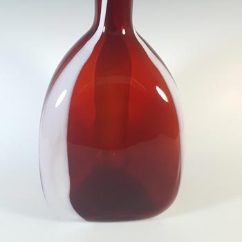 Cristalleria Artistica Toscana / Alrose Empoli Red & White Glass Bottle