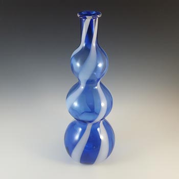 Cristalleria Artistica Toscana / Alrose Empoli Blue & White Glass Bottle