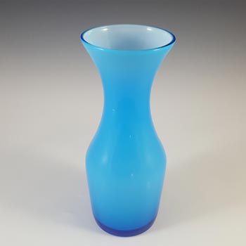 Alsterfors 1970's Scandinavian Blue Cased Glass Vase