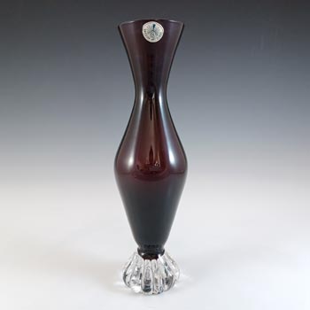 Aseda Swedish / Scandinavian Purple & Clear Glass Vase #C49/1