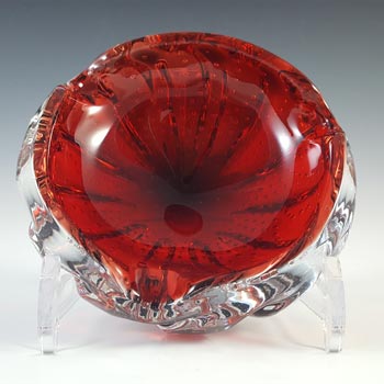 Aseda #667 Swedish/Scandinavian Red Glass Bubble Bowl