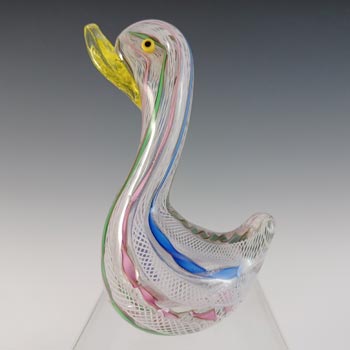 Murano Multicoloured Glass Zanfirico Filigree Duck / Swan