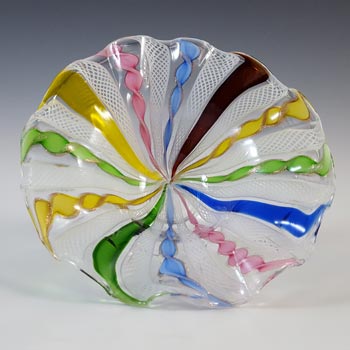 AVEM Murano Multicoloured Glass Zanfirico Filigree Bowl