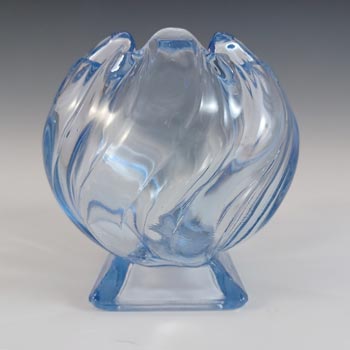 Bagley #3061 Art Deco Blue Glass Vintage 'Equinox' Posy Vase