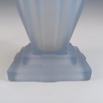 Bagley #334 Art Deco 8" Frosted Blue Glass 'Grantham' Vase