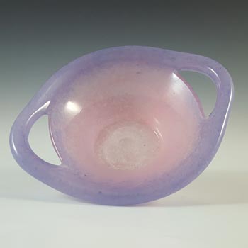 SIGNED Vasart Pink & Purple Mottled Glass Bowl B028