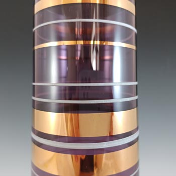 Borske Sklo Vintage Czech Purple Glass Cylindrical Vase