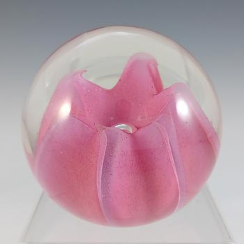 MARKED Caithness Vintage Pink Glass "Sea Gems" Paperweight