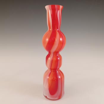 LABELLED Carlo Moretti Vintage Red & White Murano Glass Vase