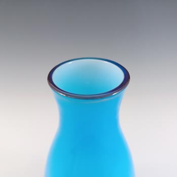 Swedish / Scandinavian Blue Opal Cased Hooped Glass Vase