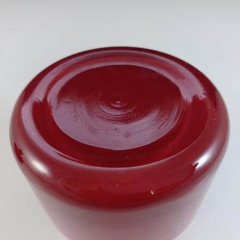 Scandinavian Style Retro Red Opal Cased Glass Bottle Vase