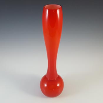 Scandinavian Style Vintage Red Opal Cased Glass Vase