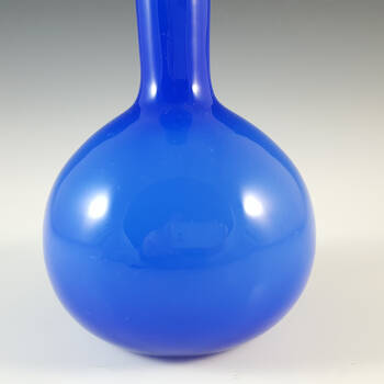 Scandinavian Style Retro Blue Opal Cased Glass Vase