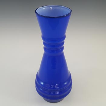 Empoli Vintage Italian Blue Opal Cased Glass Vase