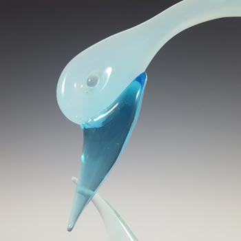 Murano Vintage Opalescent Blue Glass Swan Sculpture