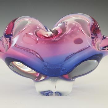 Chřibská #296/5/29 Czech Pink & Blue Glass Bowl