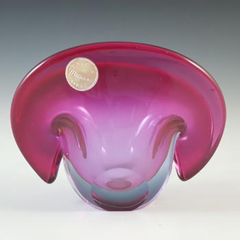 Seguso Dalla Venezia Murano Pink Glass Clam Bowl / Vase