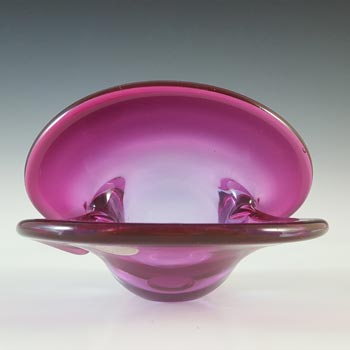 Seguso Dalla Venezia Murano Pink Glass Clam Bowl / Vase