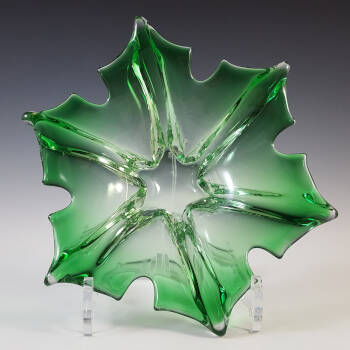 Cristallo Venezia CCC Murano Green & Clear Sommerso Glass Bowl