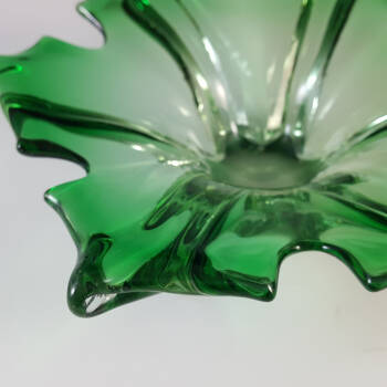 Cristallo Venezia CCC Murano Green & Clear Sommerso Glass Bowl
