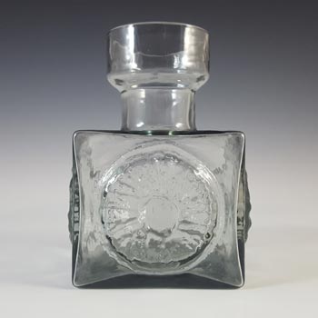 Dartington #FT66 Midnight Grey Glass Frank Thrower 'Sun' Vase