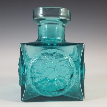 Dartington #FT66 Blue Glass Vintage Frank Thrower "Sun" Vase