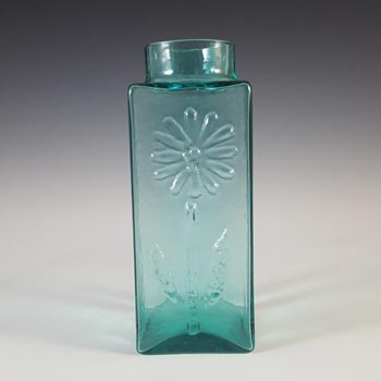 Dartington #FT59 Turquoise Glass Frank Thrower 'Daisy' Vase