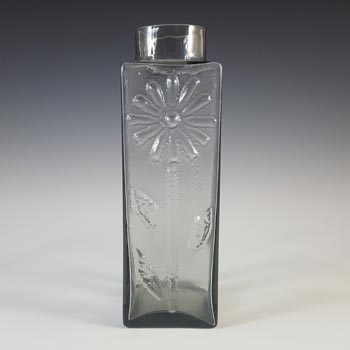 Dartington #FT59 Midnight Grey Glass Frank Thrower 'Daisy' Vase