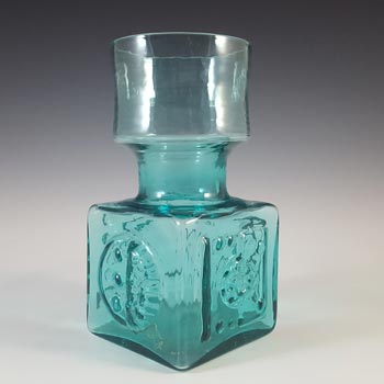 Dartington #FT65 Blue Glass Frank Thrower \'Geometric\' Vase