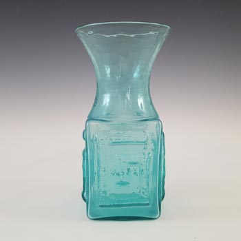 Dartington #FT58 Frank Thrower Blue Glass Greek Key Vase