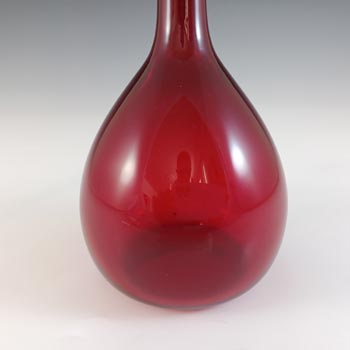 Elme Swedish / Scandinavian Red Vintage Glass Stem Vase