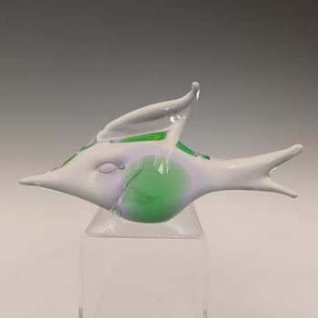 FM Konstglas Neodymium Green & Lilac / Blue Glass Fish B852