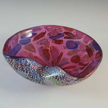 LABELLED Formia Murano Tutti Frutti Style Pink Glass Bowl