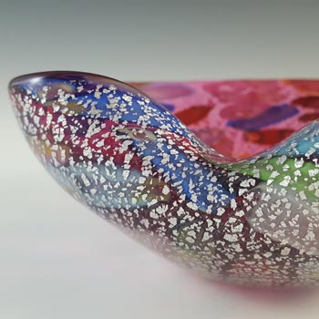 LABELLED Formia Murano Tutti Frutti Style Pink Glass Bowl